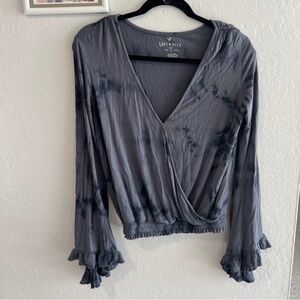 American Eagle Tie Dye Wrap Top